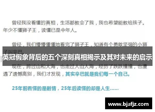 英冠假象背后的五个深刻真相揭示及其对未来的启示